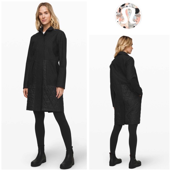 lululemon athletica Jackets & Blazers - NWOT Lululemon Roam Far Wool Coat in Heathered Black / Black